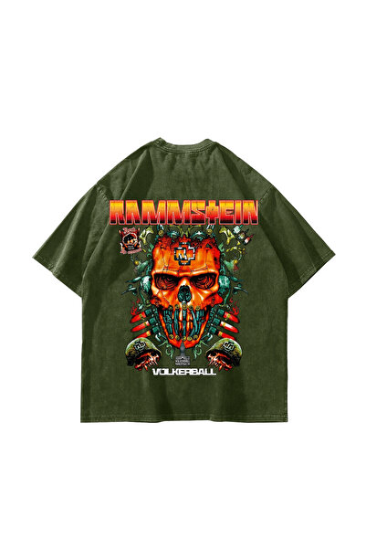 Bak Moda Rammstein Völkerball majica sa printom, velika, unisex, periva, zelena