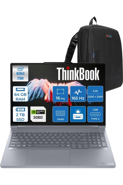 LENOVO Thinkbook 16P Gen6 Iax Intel Core Ultra 9 275HX Aı Ddr5 64GB 2tb SSD 8...