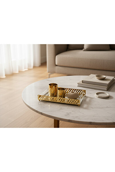 ottolamp Decorative Plexiglass Tray – Presentation Tray with Gold and Silver ...