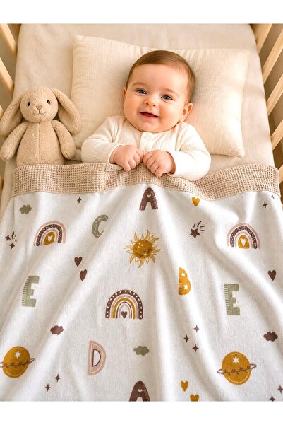 LUMİBABY BUTİK بطانية أطفال من القطن بنسبة 100%، مزدوجة الجوانب، من الفلانيل ...