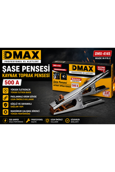 DMAX Şase Pensesi 500 Amper Extra Güçlü Paslanmaz Krom Gövde Kod :4145