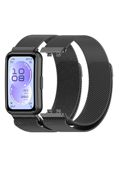 Nezih Case Huawei Band 11 / 11 Pro Uyumlu Mıknatıslı Milanes Örgü Hasır Metal...