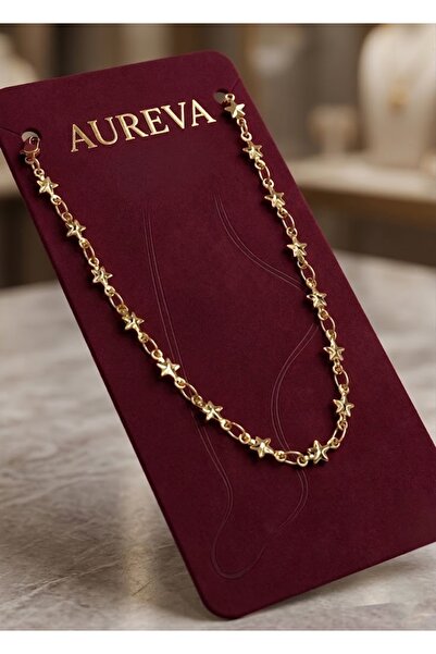 AUREVA Tails Kük Sıralı Yıldız Gold Halhal