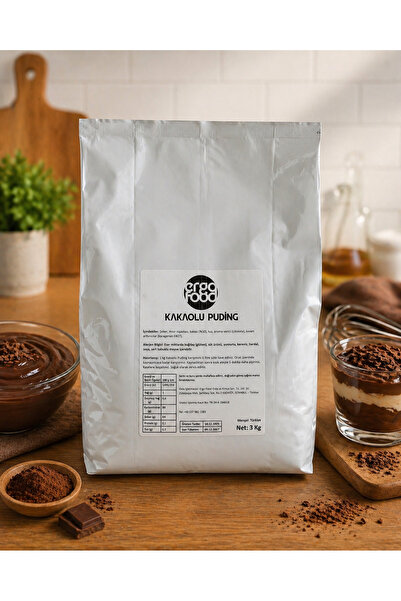 ergo food Kakaolu Puding 3 Kg | Yoğun Kakao Aromalı Hazır Puding Karışımı | P...