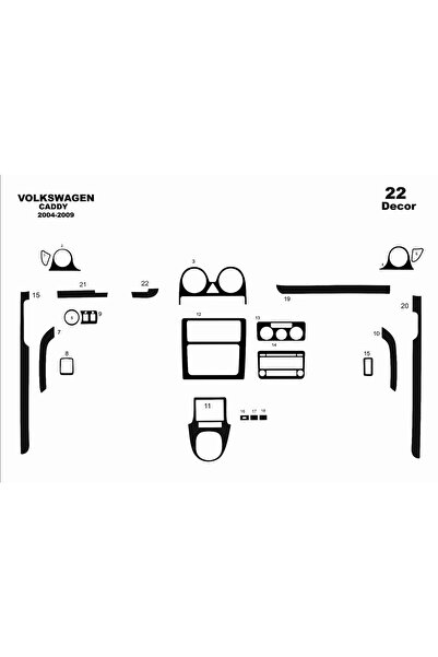 Marscockpitdesign غطاء كونسول توربيدو لفولكس فاجن كادي 2004-2009 22 قطعة
