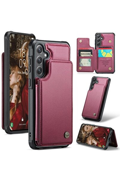 Caseme C22 Luminus Σκληρή Θήκη με Πορτοφόλι Red (Samsung Galaxy S24 5G)