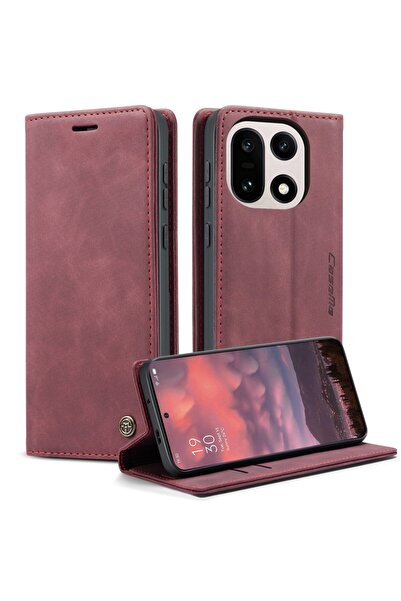 Caseme 013 Retro Θήκη Βιβλίο Wine Red (OnePlus 15 5G)