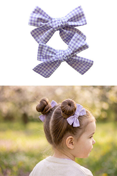 Liliza Accessories Poplin Çocuk Fiyonk 2li Klips Toka