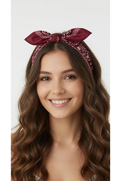 Mollycrush Unisex Burgundy Shawl Patterned Bandana |   Daily Hair Accessory, Neck Gaiter, and Outdoor Scarf