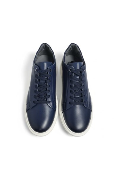 MARCO ROSSİ Men's Leather Comfort Casual Shoes L-18661 - Navy Blue - 44