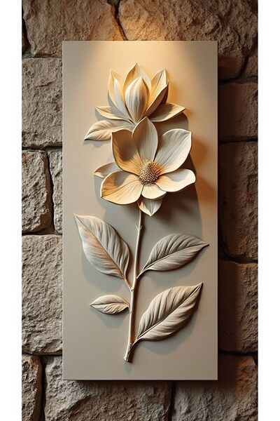HDART Premium Seri Ultra 3D Kabartma Efektli Çiçek Modeli Kanvas Tablo Duvar ...