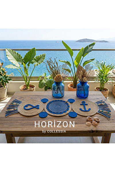 CollessiaHome HORİZON COLLECTİON Jüt Hasır Runner Jüt Masa/Sehpa Örtüsü 100x2...