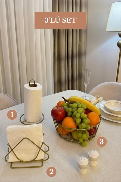 Edora Home Set od 3 mat zlatna trokutasta držača za salvete, vertikalni držač...
