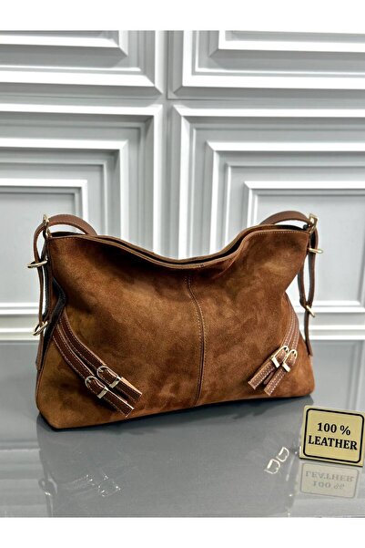 My Easy Shop Geantă pentru femei MesBag din piele de căprioară autentică