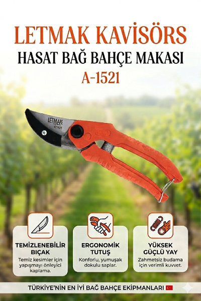 Alıç Letmak zakrivljena sekirica za berbu vinograde i vrta A-1521 od ugljenič...