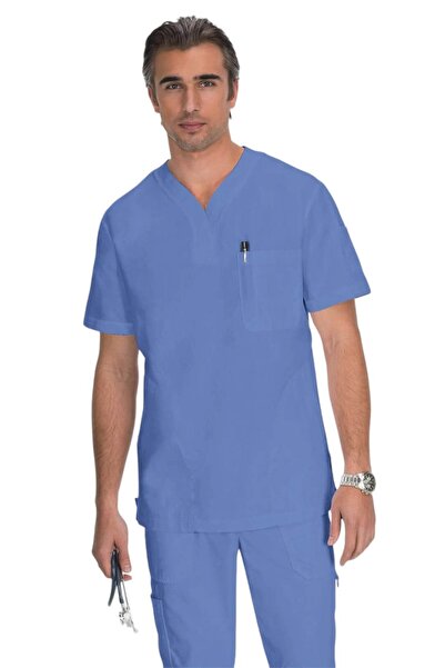 KOI Men's Scrub Top Classics Jason Blue XS