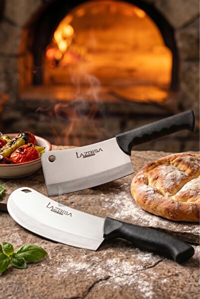 LAZBİSA Silver Serisi 2 li Mutfak Bıçağı Pizza Börek Bıçağı Pide Salata Mutfa...