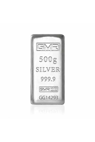 genç metal rafineri AgaKulche 500 Gram 999.9 Ayar GMR Külçe Gümüş