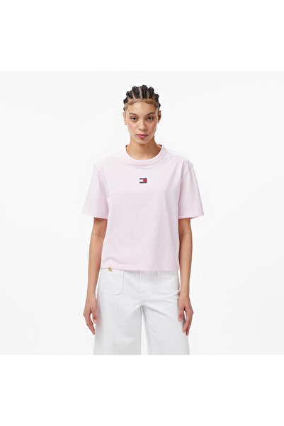 Tommy Hilfiger TJW Kutulu Kesim Amblemli Kadın Pembe T-shirt DW0DW22202TN9