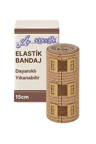 Alban Elastik Bandaj 15cm, 4 Klipsli 4,5 Metreye Kadar Uzar, Spor ve Günlük K...