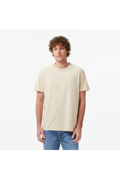 Guess Regular Fit Erkek Krem T-Shirt