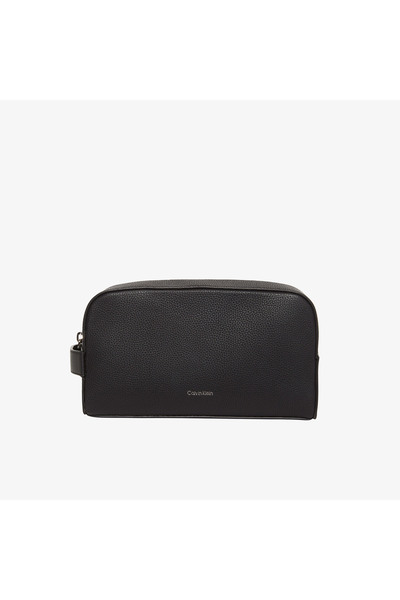 Calvin Klein Foil Emboss Dopp Kit Erkek Siyah El Çantası