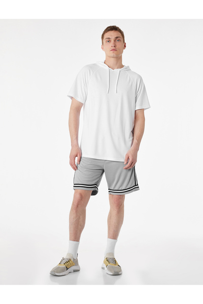 Koton Regular Fit Short Sleeve Hooded Sports T-Shirt