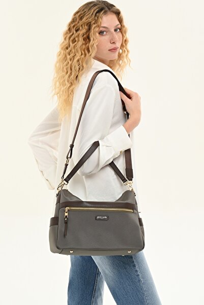 Pierre Cardin Women's Green Imperteks Multi-Pocket Adjustable Strap Shoulder Bag