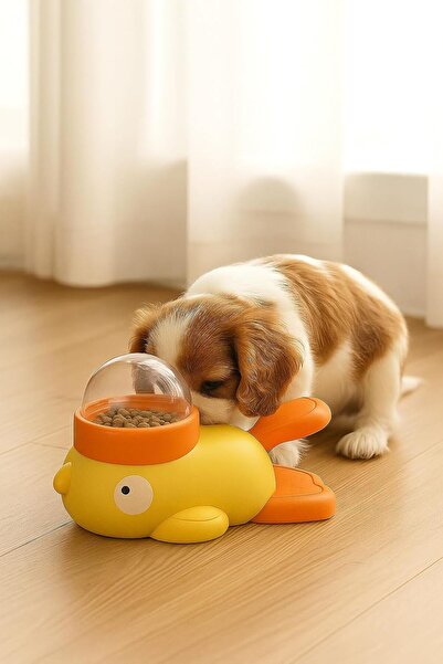 Busstier Interactive Cat and Dog Food Toy Pedal-Powered Treat Launcher Intelligence Device