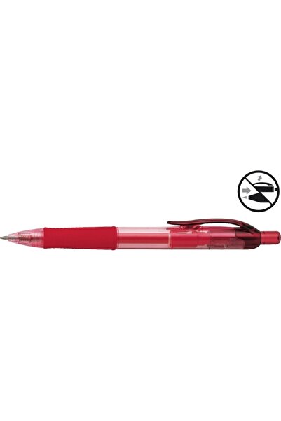 PENAC Pix cu gel FX-7, rubber grip, 0.7mm, corp transparent rosu - scriere rosie