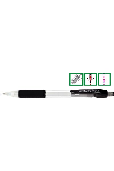 PENAC Mechanická tužka CCH-3, gumový úchop, 0,7 mm, kovový hrot, průhledné tě...