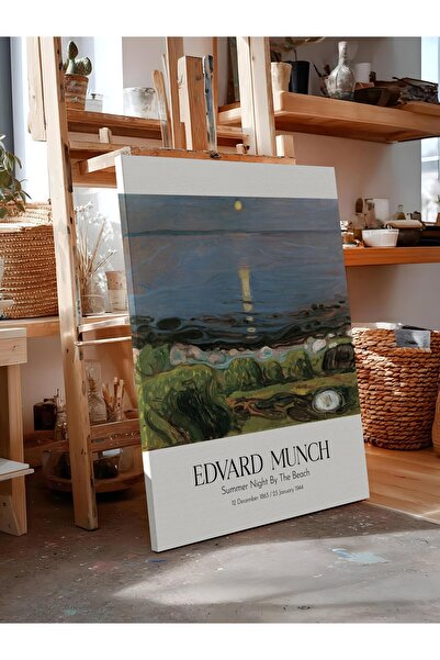 Postifull Edvard Munch - Summer Night by the Beach, Canvas Painting, Art Seri...