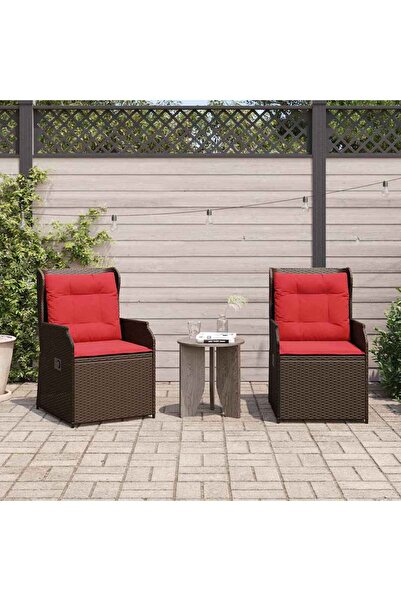 vidaxl Banca de gradina 2 pcs Maro poliratan