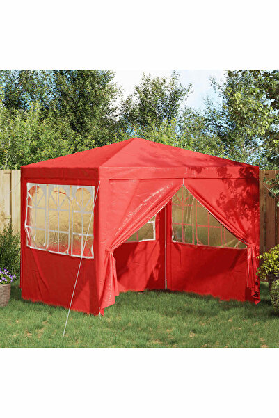 vidaxl Cort pentru Petreceri Rosu 250 x 250 x 240 cm PE si ot›el