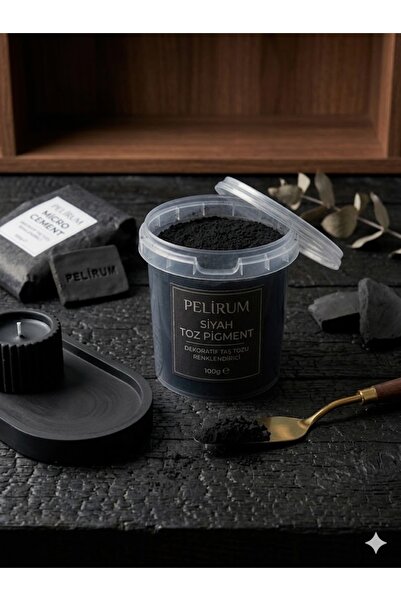 Pelirum Toz Siyah Pigment 100 gr - Dekoratif Taş Tozu Renklendirici Renk Tozu...