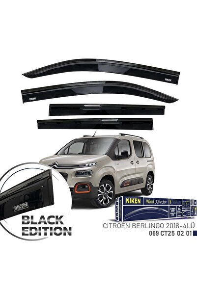 Niken Citroen Berlingo Cam Rüzgarlığı Siyah Kromlu 2018- 4'Lü
