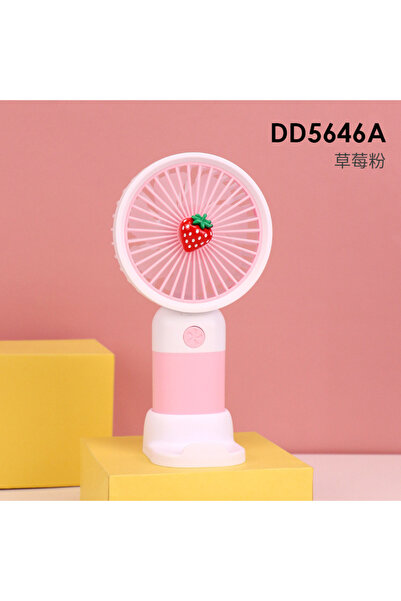 Livava Şarjlı El Vantilatörü 3 Kademeli Masaüstü Taşınabilir Mini Fan Çilek
