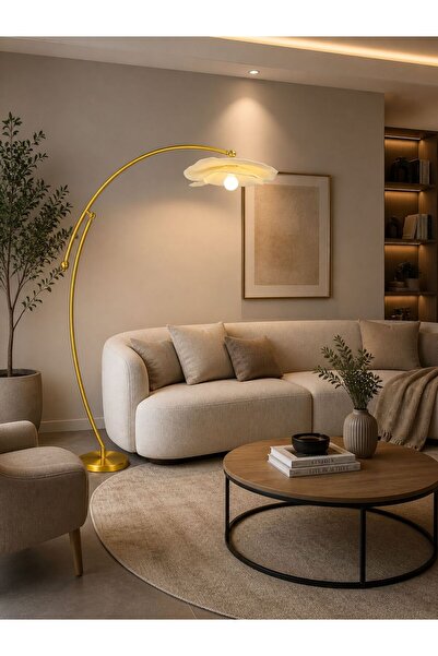 EDESİNG Yelken Modern Şık Lambader Eskitme Gold (Ampul Hediyeli)