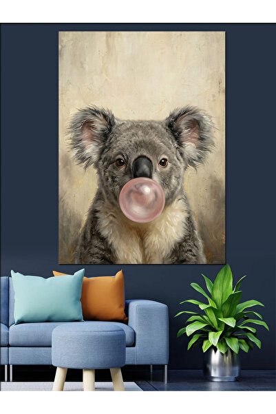 Artmeg Pânză decorativă cu portretul unui koala drăguț care înflăcă cu guma d...