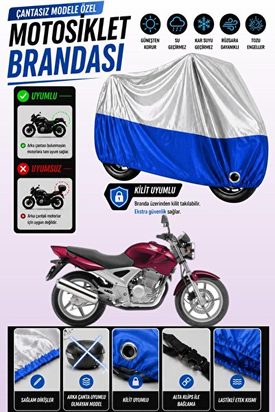 Cemku Twin غطاء محرك متوافق مع هوندا CBF 250 باللون الرمادي من الأعلى والأزرق...