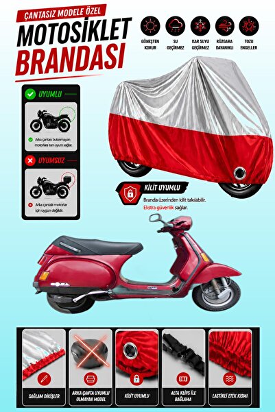 Cemku Twin غطاء محرك متوافق مع طراز Piaggio Vespa Cosa باللون الرمادي من الأع...