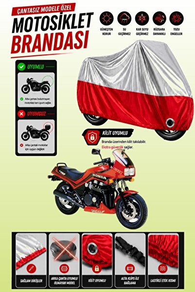 Cemku Twin غطاء محرك متوافق مع هوندا CBX 750 باللون الرمادي من الأعلى والأحمر...