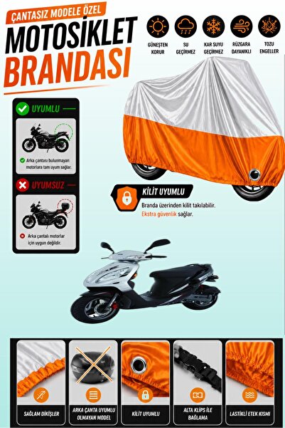 Cemku Twin Top Gray - Bottom Orange Sym Jet 100 Compatible Engine Cover, Rear...