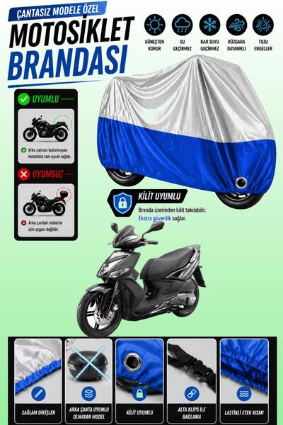 Cemku Twin Top Gray - Bottom Blue Kymco Agility 16+ 150 Compatible Engine Cov...