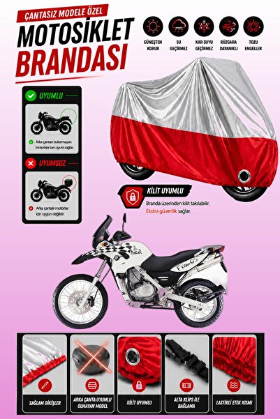 Cemku Twin Top Gray - Bottom Red Bmw F 650 Gs Daka.R Compatible Engine Cover,...