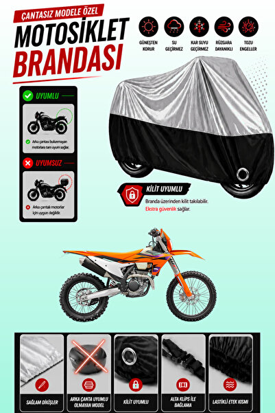 Cemku Twin غطاء محرك متوافق مع KTM 250 EXC باللون الرمادي من الأعلى والأسود م...