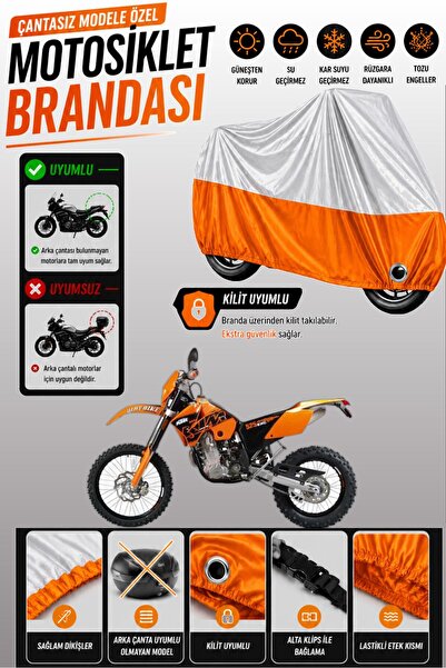 Cemku Twin غطاء محرك متوافق مع KTM 525 EXC باللون الرمادي من الأعلى والبرتقال...