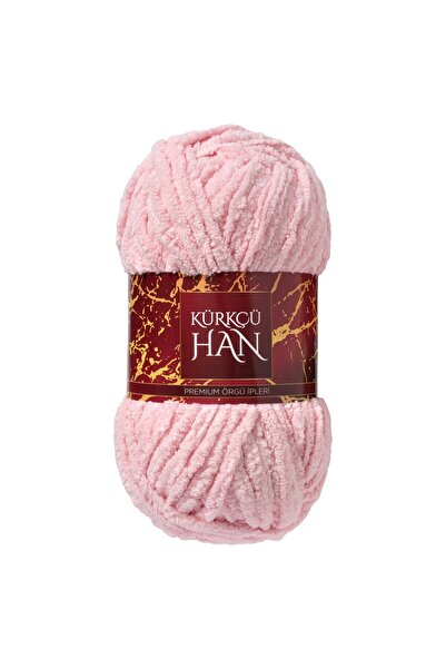 Kürkçü Han Lüks Kadife 100gr 60m El Örgü İpi Şeker Pembe
