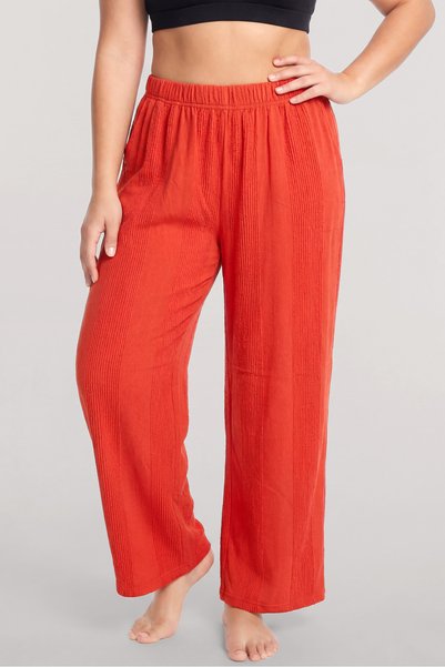 Akbeniz Plus Size Summer Pajama Set with Vest Orange