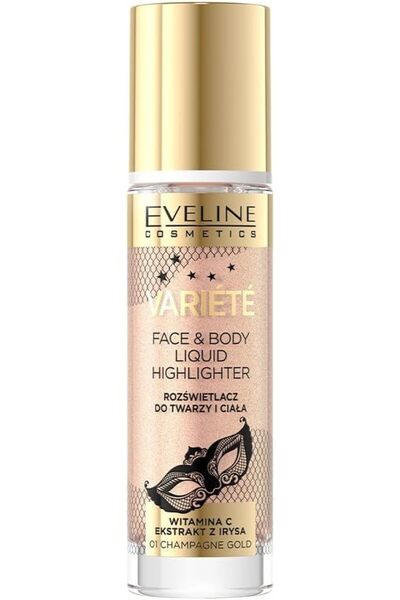 Eveline Cosmetics هايلايتر سائل من فاريتي 01 ذهبي شامبانيا 30 مل